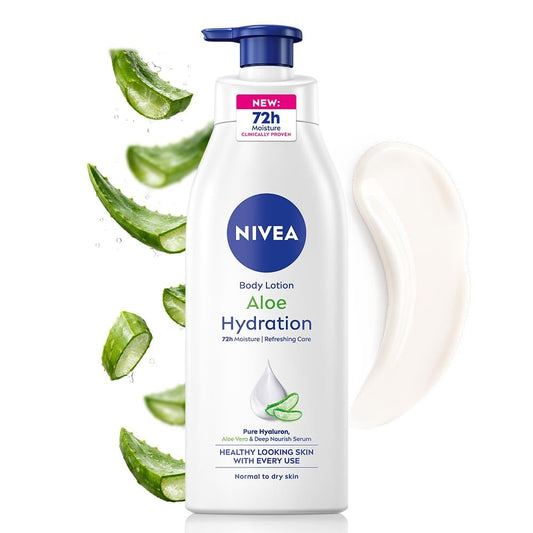 NIVEA Aloe Hydration Body Lotion, 400ml | 72H Moisturization | With Deep Moisture Serum & 100% Natural Aloe Vera Extracts | All Skin Types