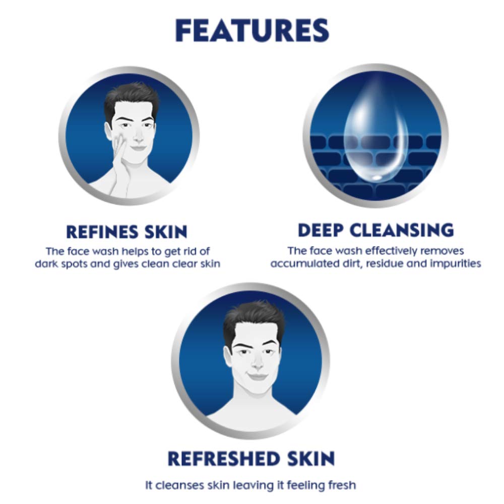 NIVEA Men Face Wash, Dark Spot Reduction, for Clean & Clear Skin with 10x Vitamin C Effect, 50 g