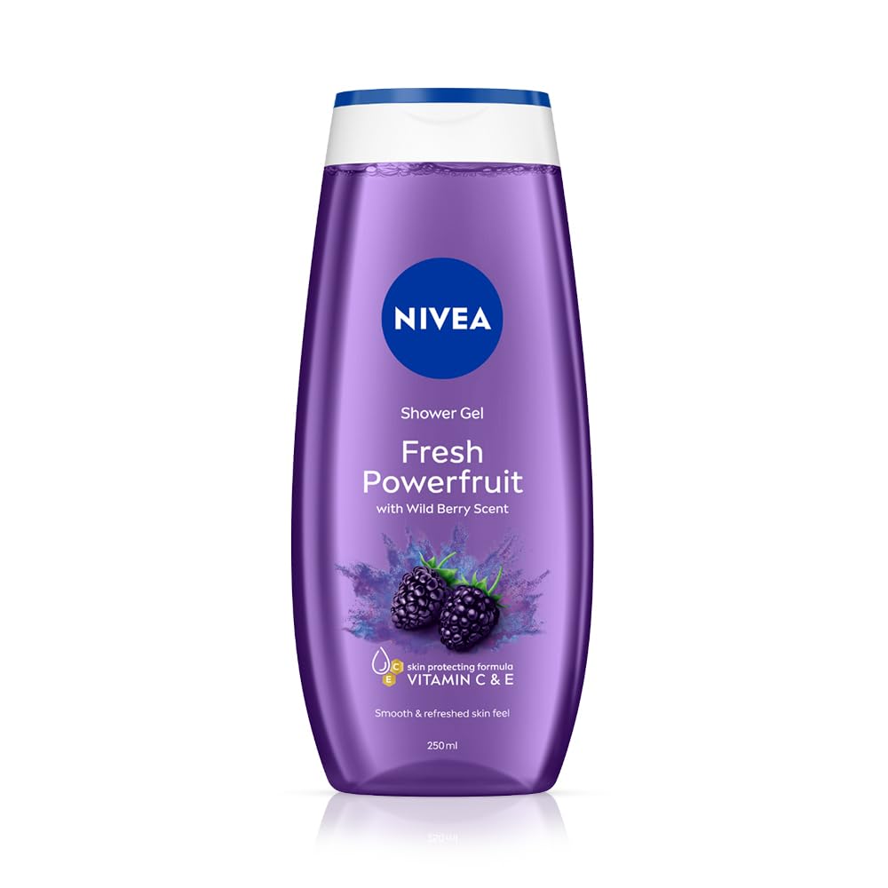 NIVEA Fresh Power Fruit 250ml Body Wash| Shower Gel with Real Fruit Extracts| Pure Glycerin for Instant Soft & Summer Fresh Skin|Microplastic Free |Clean, Healthy & Moisturized Skin