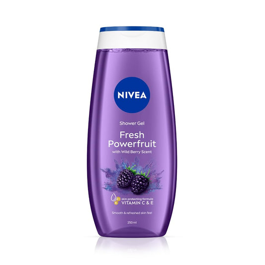 NIVEA Fresh Power Fruit 250ml Body Wash| Shower Gel with Real Fruit Extracts| Pure Glycerin for Instant Soft & Summer Fresh Skin|Microplastic Free |Clean, Healthy & Moisturized Skin