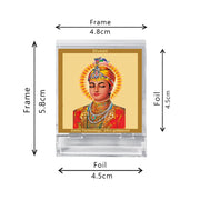 DIVINITI 24K Gold Plated Acrylic Shri Guru Harkrishan Sahib Ji Dashboard Idol | Premium Sikh Spiritual Gifting Item for Peace, Blessings & Positivity | Luxury Religious Decor for Car, Office & Home