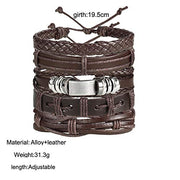 Shining Diva Fashion Genuine Leather Bracelet Wraps Casual Skin Friendly Bracelets for Men Boys