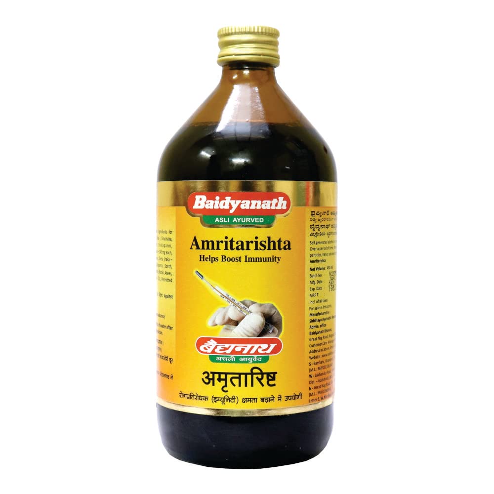 Baidyanath Asli Ayurved Amritarishta 450 ml | Herbal Supplement for General Well-Being and Vitality