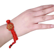 ASTRODIDI 3 Mukhi Rudraksha Beads Bracelet in Red Thread for Daily Wearing | Handmade Original Three Face Rudraksh Bracelet | Unisex Design for Men Women Boys and Girls