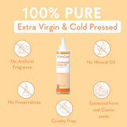 WishCare Cold Pressed Castor Oil | For Hair, Skin, Nails, Eye Lash | Virgin Grade | 100% Natural | 200ml