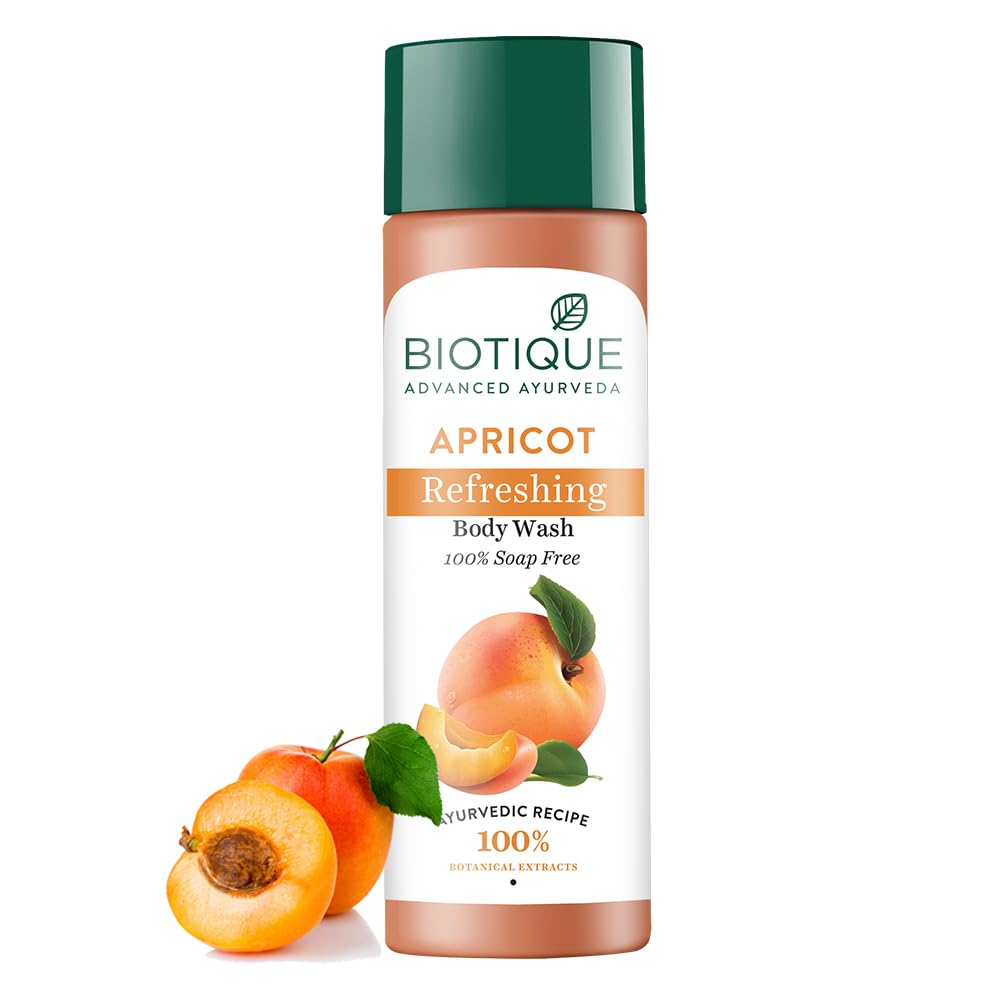 Biotique Bio Apricot Refreshing Body Wash | Keeps Skin Fresh and Clean | Brightens Skin and Reducing Dark Spots | 100% Botanical Extracts | Suitable for All Skin Types | 190ml