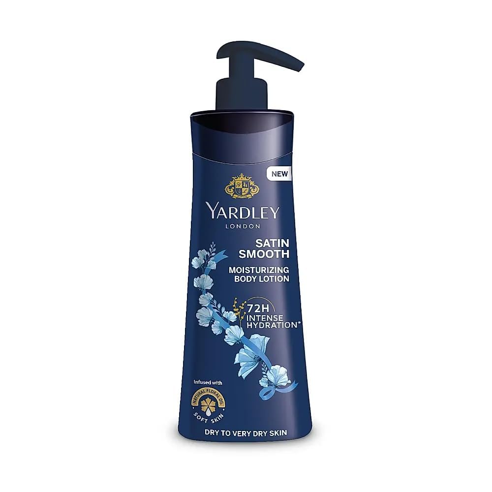 Yardley London Satin Smooth Moisturizing Body Lotion 72H Intense Hydration Infused With Natural Floral Oil Soft Skin Dry To Very Dry Skin 400ml