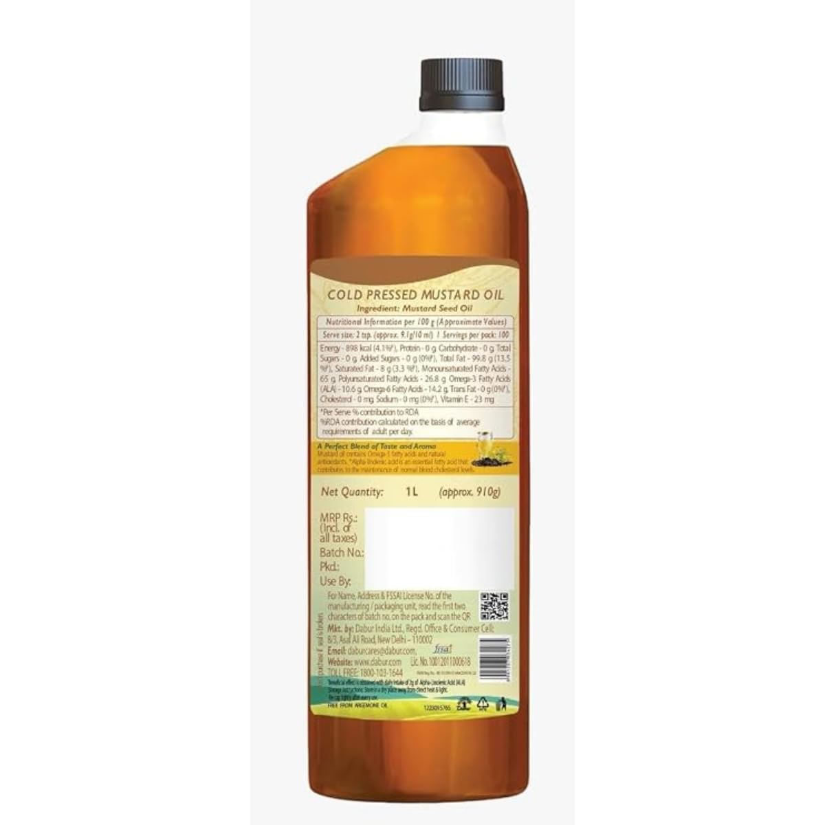 Dabur Cold Pressed Mustard Oil 1L