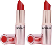 INSIGHT Hydra Fix Lipstick - Electric Ruby| Semi Matte Finish | One Swipe Intense Pigmentation | Long Lasting | Lightweight | Hydrating Non Drying Formula - 4.2g (Pack of 2)