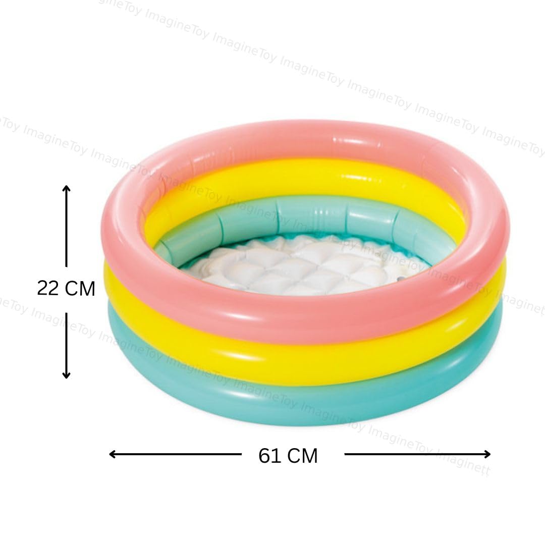 Toy Imagine™ 2 ft Swimming Pool for Kids Small Size for 0 to 2 Years | Inflatable Round Ring Baby Bathing Tubs for Kids | Pool Indoor & Backyard, Garden.
