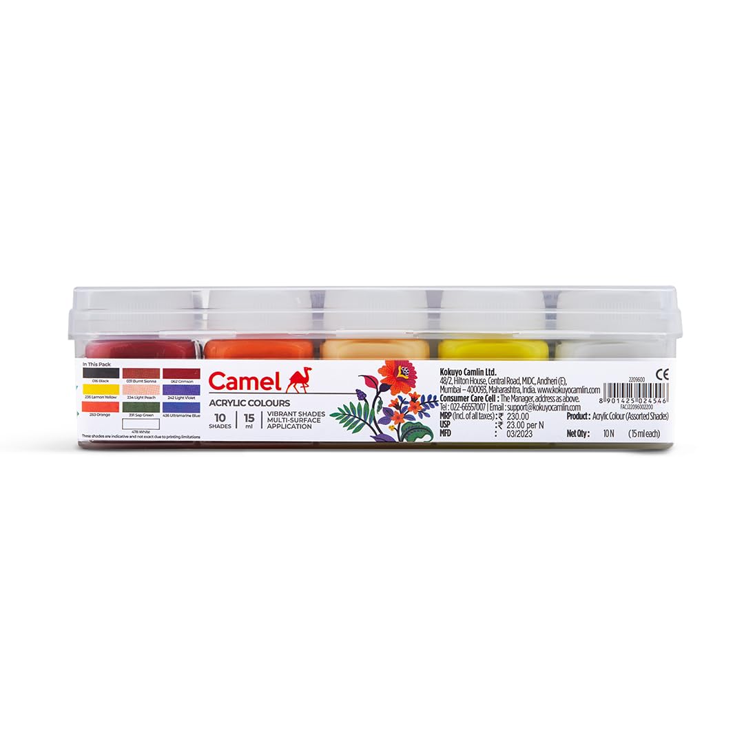 Camel Kokuyo Fabrica Acrylic Ultra Color, 15ml, 10 Shades
