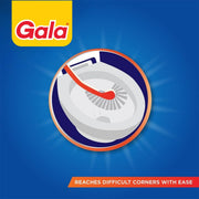 Gala Antibac Antibacteria Toilet Brush for Indian and Western Toilets, Bathroom Toilet Cleaning Brush, White & Red, Pack of 1