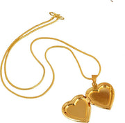 ASTRODIDI Heart Shape Lovely Photo added Love Pendant Locket With Chain Gold Plated Fashionable Openable Locket For Girl and Women