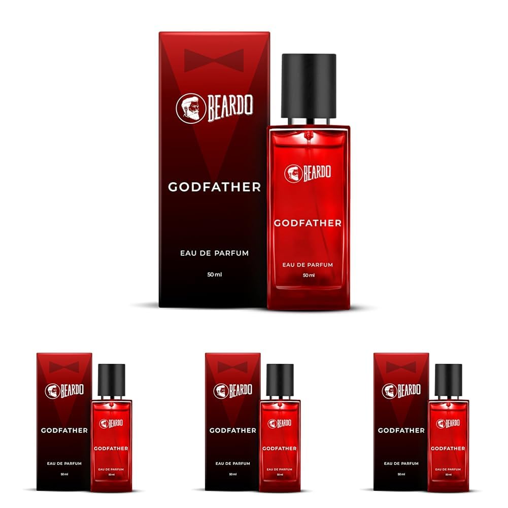 BEARDO Godfather Perfume For Men, 50Ml | Aromatic, Spicy Perfume For Men Long Lasting Perfume For Date Night Fragrance | Body Spray For Men | Ideal Gift For Men (Pack Of 4)