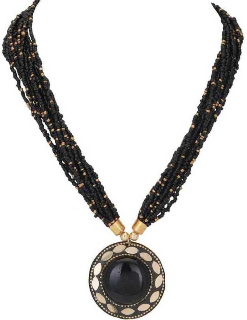 ASTRODIDI Antique Look Black and Gold Colour Designer Tibetan Style Necklace for Women and Girls
