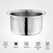 Vinod – Claro Heavy Gauge Stainless Steel Hammered Tope, 1.5 mm – Capacity 3 Liter