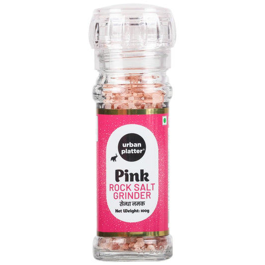Urban Platter Pink Himalayan Rock Salt Grinder, 100g (Sendha Namak | Easy to Grind | Free from Micro-Plastics | Pure & Natural | Rich in Natural Minerals)