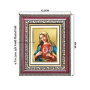 DIVINITI Mother Mary 24K Gold Plated Foil Wall and Tabletop Photo Frame for Home Décor, Prayer Room, Luxury Gifting | DG Frame 105 S1 (16x13.5 CM)