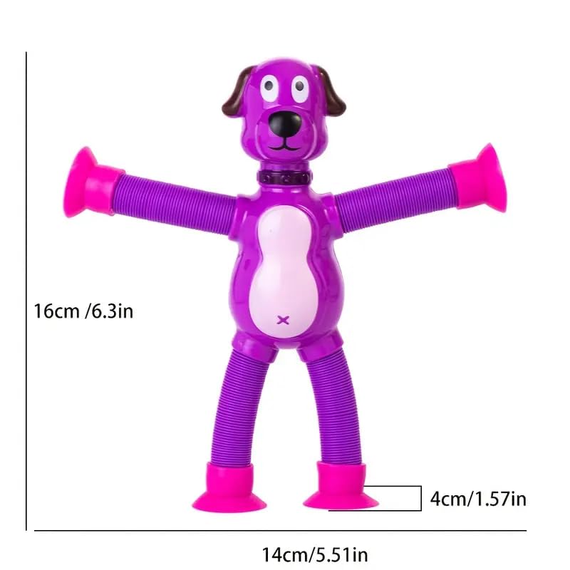 Toy Imagine Pack of 2 Telescopic Suction Dog Toy Travel Toys for 2 Year Old Boy Suction Pop It Toy for Toddlers Sensory Toy for 1+ Year Kids Engaging Toddler Travel Toy Baby Flight Essentials
