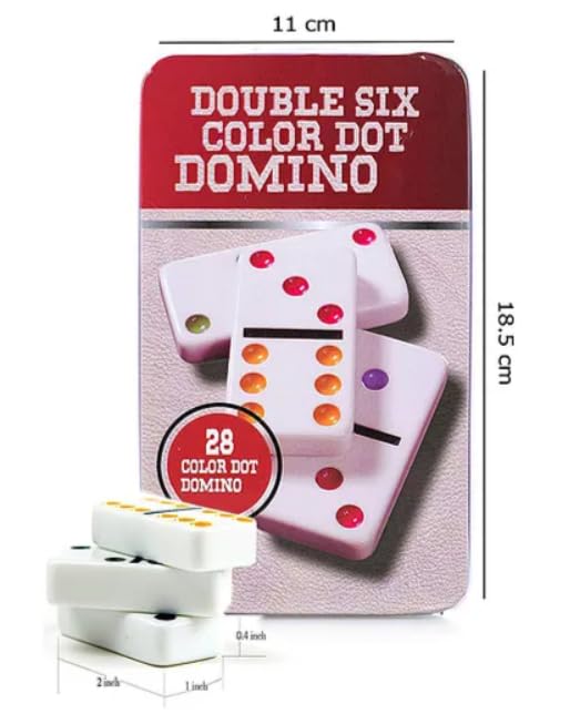 Toy Imagine Double Six Color Dot Dominoes Set