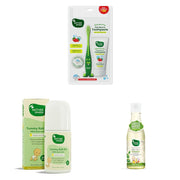 Mother Sparsh Baby Care Set - Kids Strawberry Toothpaste 50g with Brush + Tummy Roll On (Ayurvedic) 40ml + Natural Baby Liquid Cleanser 175ml | Fluoride-Free| ForGentle Care
