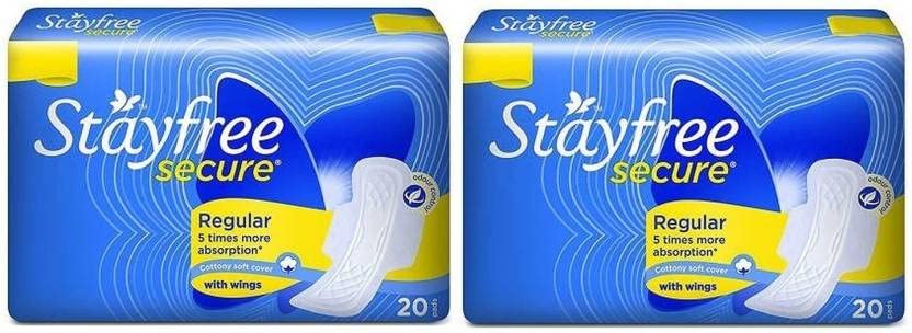 STAYFREE Secure Regular 20+20 Sanitary Pad (Pack of 2)