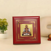 DIVINITI Intima Pure 24K Gold Plated Lord Mahavira Jain Sacred Frame – Luxury Home, Office & Prayer Décor | Premium Gold Foil Artwork in MDF Frame | Table Top Display (16 X 13.5 CM)