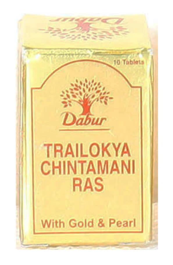 Dabur Trilokyachintamaniras (Gold) 10Tab