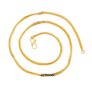 ASTRODIDI Gold Plated Chain | 24 Inch Stylish Light Weighted Golden Brass Neck Chain For Girls Women Men Boys (CHAIN-BALA-21)