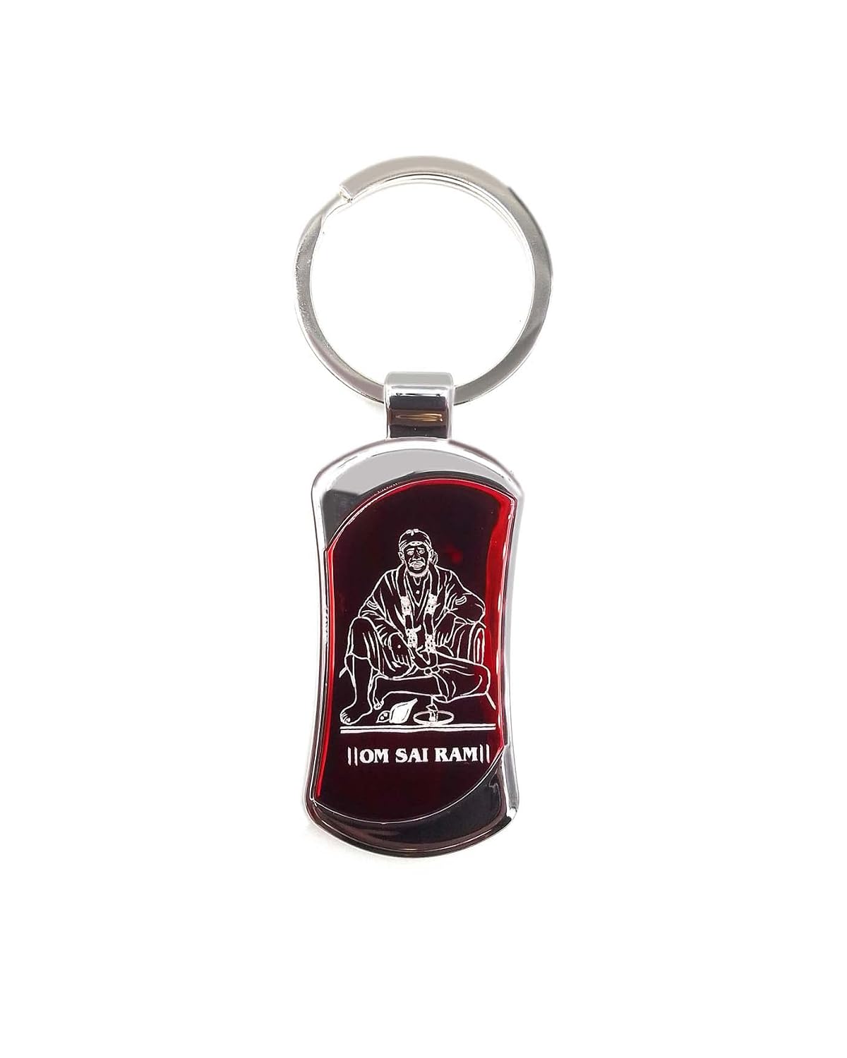 SHINDE EXPORTS Shirdi Sai Baba Stainless Steel Key Chain (red 3)