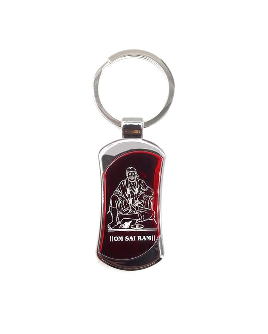 SHINDE EXPORTS Shirdi Sai Baba Stainless Steel Key Chain (red 3)