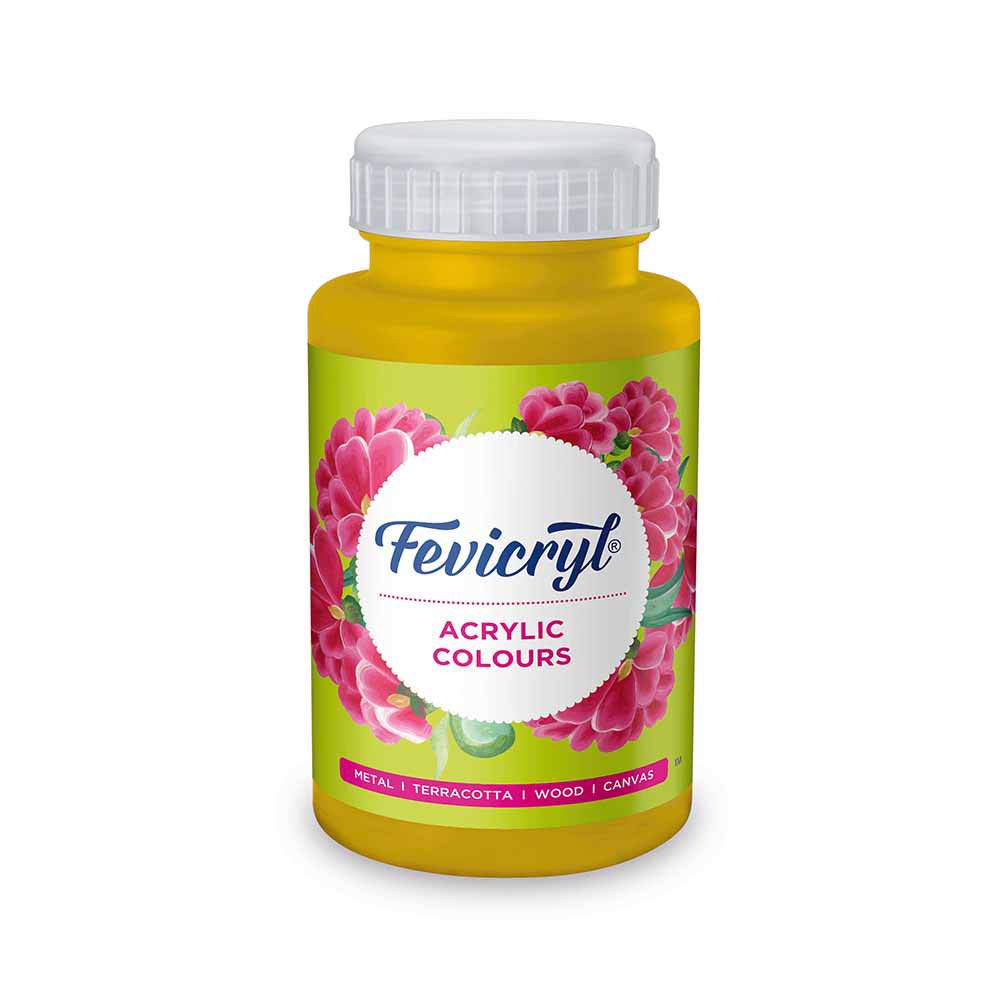 Fevicryl Pidilite Acrylic Painting Color (Yellow Ochre, 500ml) & Pidilite Pearl Acrylic Painting Color (Bronze, 100ml)