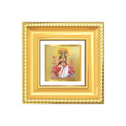 DIVINITI Goddess Gayatri 24K Gold Plated Foil Tabletop Photo Frame for Home Décor, Puja Room, Luxury Gifting | DG Frame 015 S1A (10x10 CM)