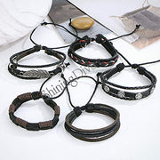 Shining Diva Fashion Genuine Leather Bracelet Wraps Casual Skin Friendly Bracelets for Men Boys