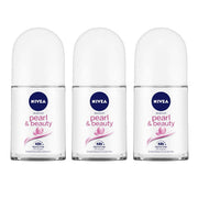 NIVEA Pearl and Beauty 50ml Deo Roll On (Pack of 3) | With Pearl Extracts & Avocado Oil| 48 H Smooth & Beautiful Underarms| 0% Alcohol | For Women