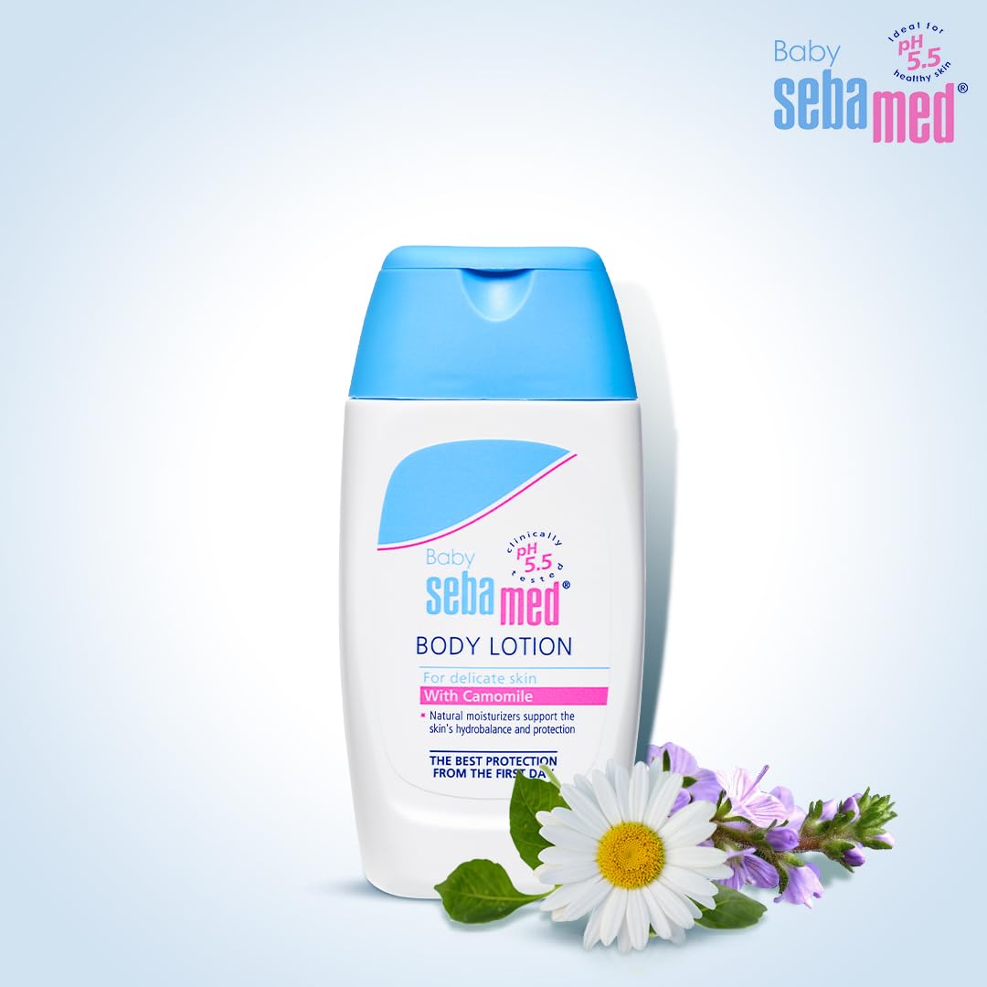 Sebamed Baby Body Lotion 50 ml|Ph 5.5|Camomile & Allantoin| Dermatalogically tested| Sensitive skin (Pack of 2)