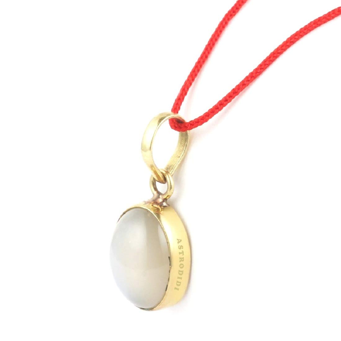 ASTRODIDI White Moonstone Pendant in Panchdhatu Metal for Men and Women (White)