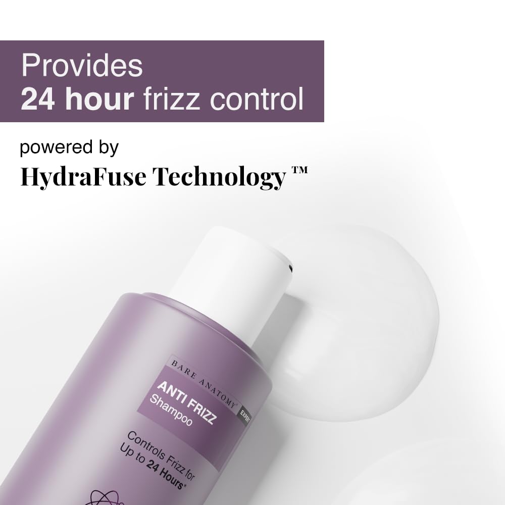 Bare Anatomy Anti Frizz Shampoo & Hair Mask Combo | Hyaluronic Acid & Fatty Acids | Frizz Control Up to 24 Hours | Smooth & Shiny Hair | 250ml + 250g
