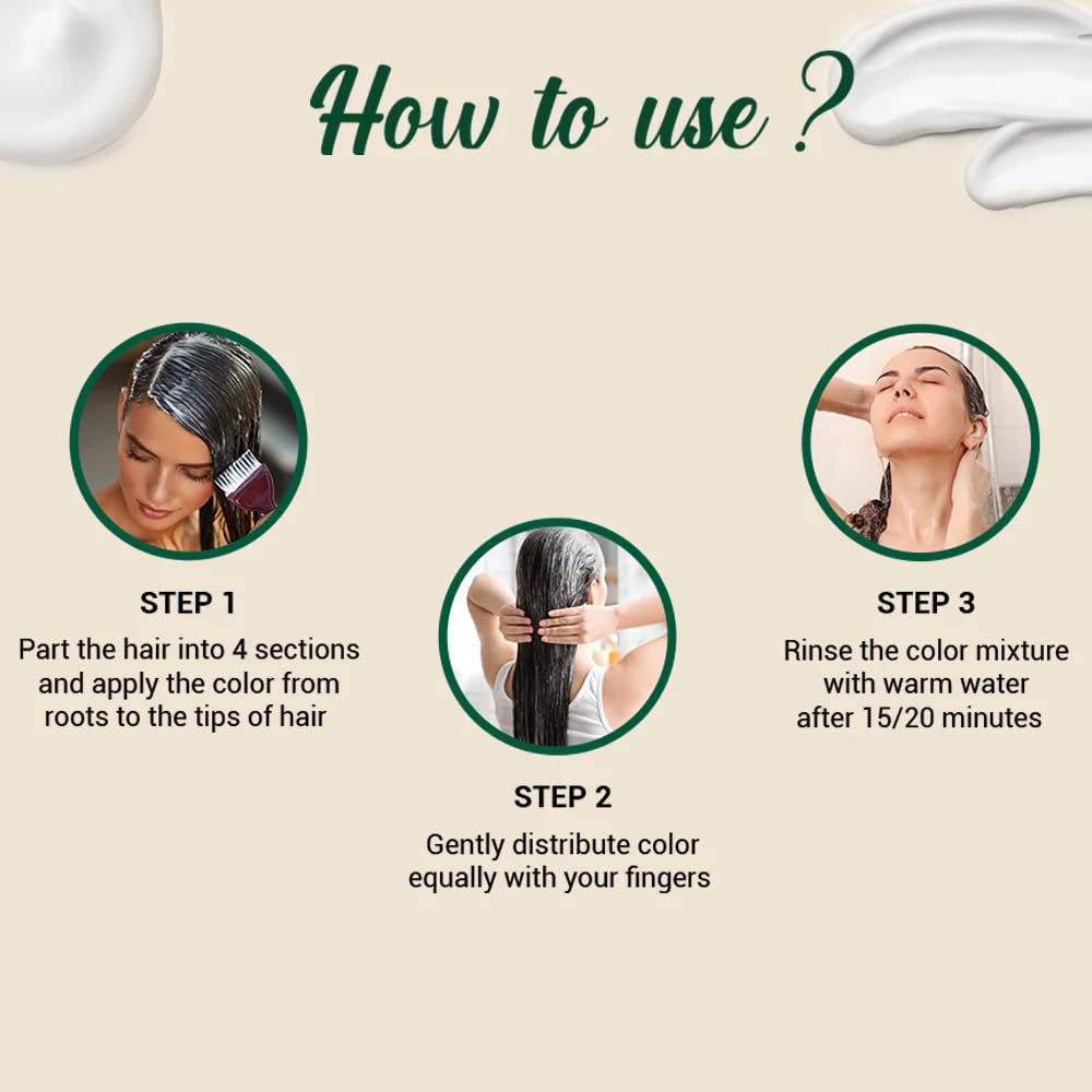Biotique Herbcolor Conditioning Hair Colour l Ammonia Free Hair Color l 9 Organic Herbal Extracts l Natural and Healthy Shine l 50g + 110ml| Darkest Brown 3N (Pack of 1)