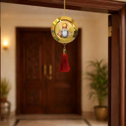 Diviniti 24K Gold Plated Guru Nanak Dev Ji & Guru Gobind Singh Ji Wall Hanging Double Sided | Sikh Religious Home Entrance Door Hanging, Mandir Decor, Spiritual Gift Item for Blessings