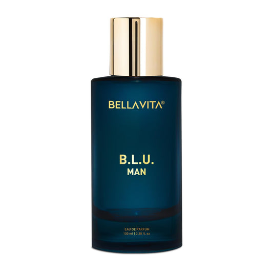 Bella Vita Luxury B.L.U Man Eau De Parfum Perfume with Lemon, Black Pepper, Orris, Musk|Premium, Long Lasting Fresh Aromatic Fragrance for Men, 100 ML