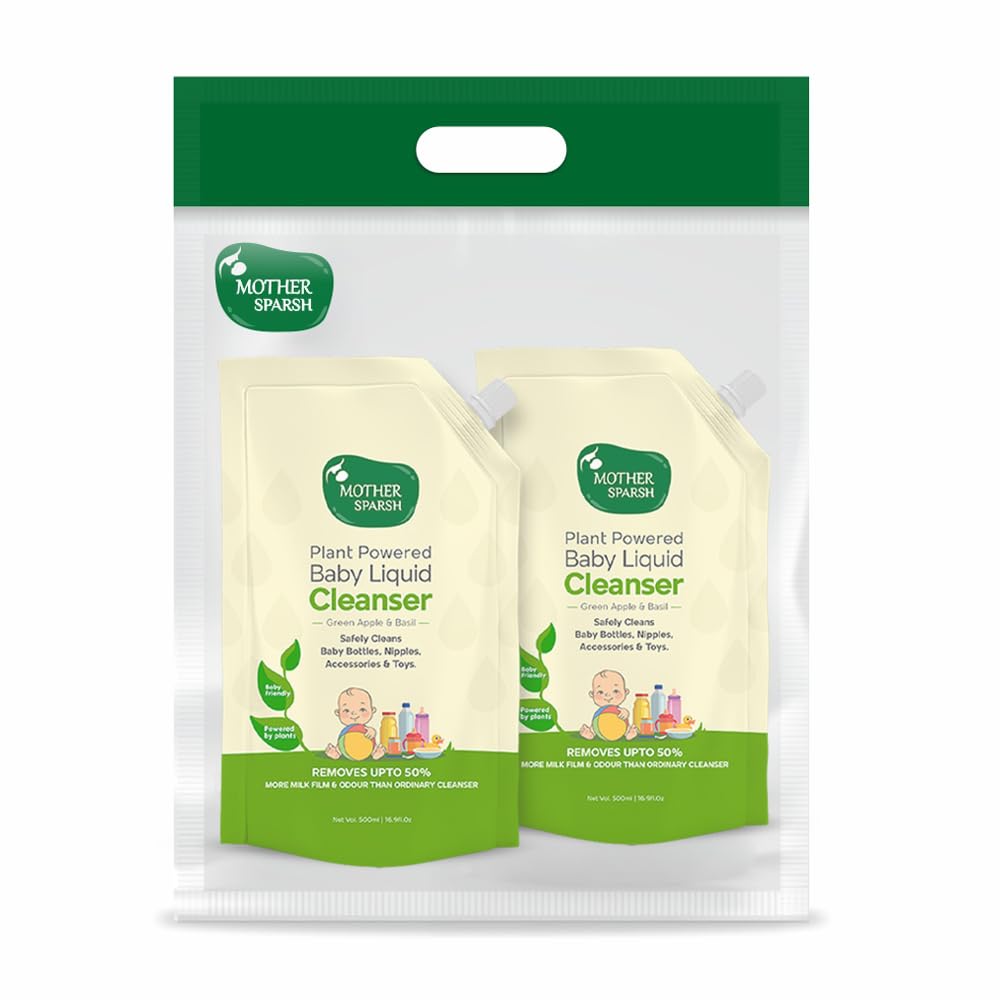 Mother Sparsh Natural Baby Liquid Cleanser (Powered by Plants) Cleanser, Refill Pack (1L) & Mother Sparsh After Bite Turmeric Balm, 25gm