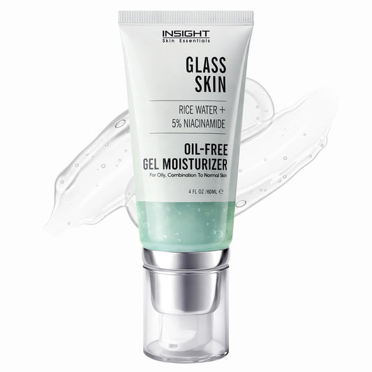 Insight Cosmetics Glass Skin Oil-Free Gel Moisturizer with 5% Niacinamide and Rice Water, Intense Hydration, 60 ml