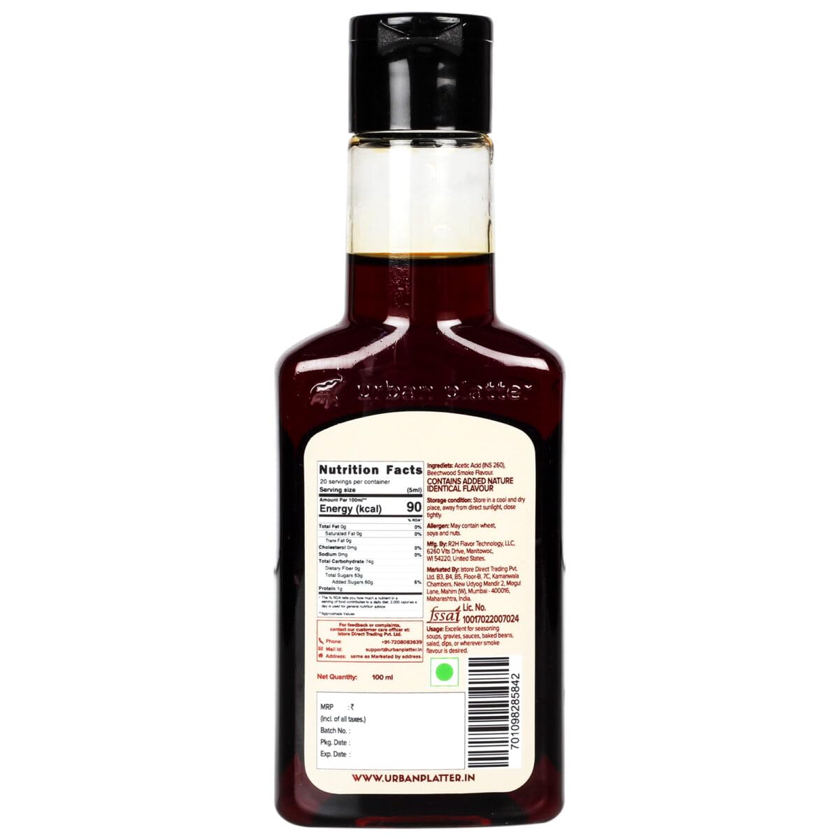 urban platter Beechwood Smoke, Liquid Smoke Flavour, 100 Ml, 0.12 Kg
