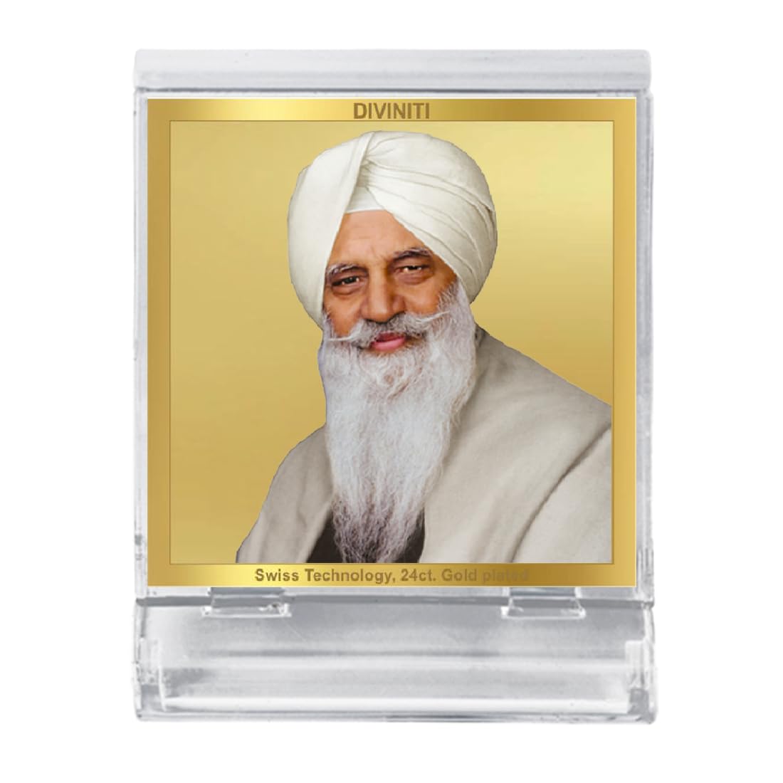 DIVINITI 24K Gold Plated Religious Car Dashboard Frame | Premium God Idol Frame for Car, Home Mandir & Office Table | Spiritual Gift, Decorative Showpiece | Radha Soami