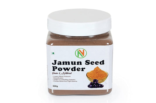 NatureVit Jamun Seed Powder 300 Gram | Natural Supplement for Blood Sugar Support | Ayurvedic Remedy for Diabetes | Rich in Antioxidants & Fibre | 100% Pure & Chemical-Free