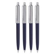 Hauser Berlin Half Metal Ball Pen Box | Retractable Mechanism With Smudge Free Writing | Attractive Designer Pen | Smooth, Sturdy, Refillable Pen | Ideal For Gifting | Blue Ink, Of 4