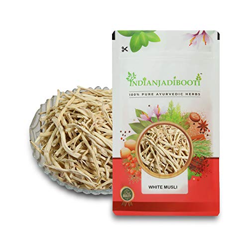 IndianJadiBooti Safed Musli Root (100g) | Whole & Raw Chlorophytum Borivilianum | Ayurvedic Herb for Strength, Stamina & Vitality Support | Natural White Musli | Sun-Dried & Non-GMO | Premium Grade