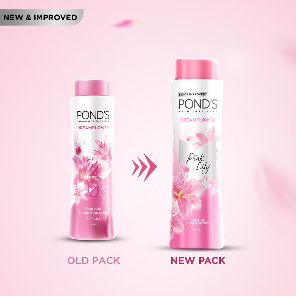 POND'S Dreamflower Fragrant Talc Powder with Vitamin B3, Pack of 1, 80gm