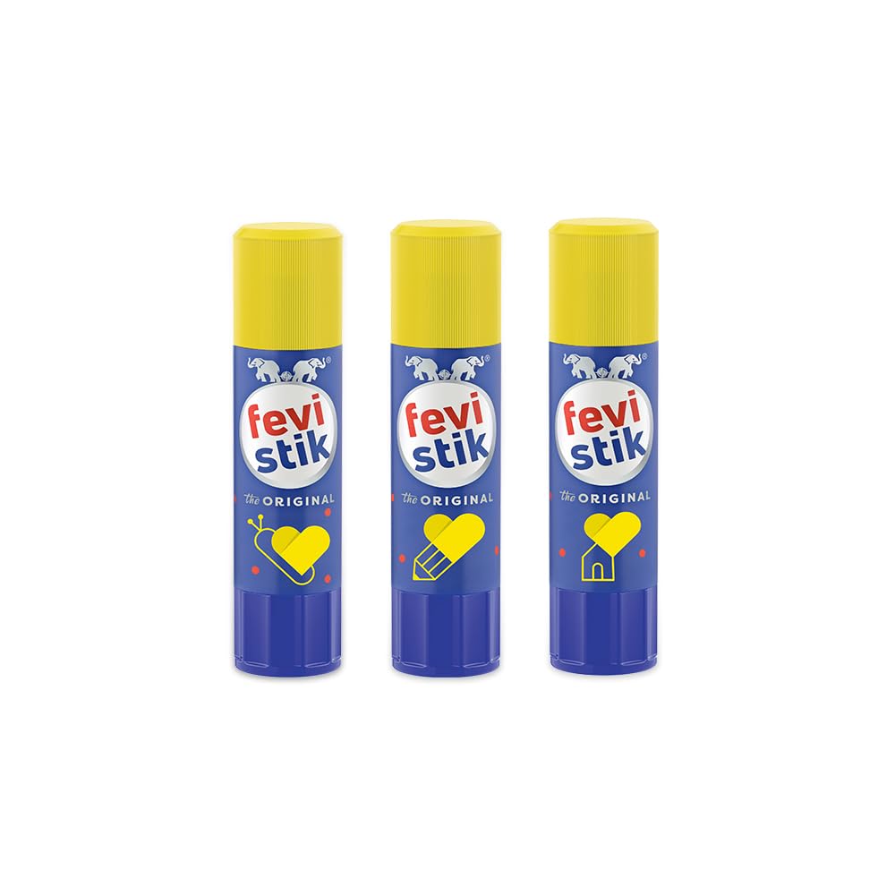 Pidilite Fevistik Glue Stick 25g, Pack of 3 | Multi-Purpose Glue Stick for School Projects, Art & Craft, DIY | Suitable for School & Office Activities | Easy to Use